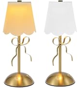 CryzhalinX 2 Pack Cordless Table Lamp,Rechargeable LED Desk Lamp,3-Color Dimmable Reading Light,V...