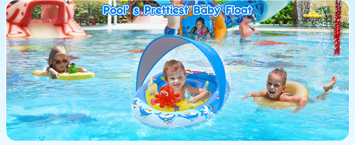 baby float with canopy 0-6 months