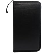 AOWIS PU Leather CD/DVD Case - 80 Capacity Portable Storage Tray with Zipper Closure, Saves Space...