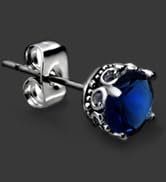 Blue Stud Earrings, Hypoallergenic Stainless Steel Cubic Zirconia Earrings