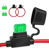 Inline Fuse Holder 12v 2 Pieces, Standard 12 Gauge Fuse Holder 13.8 Inch, Blade Fuse Holder with ...