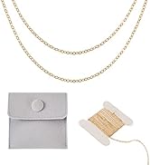 Pandahall 3.28 Feet Permanent Jewelry Chains Necklace Chains for Jewelry Making 14K Gold Thin Cab...