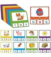 Edumix CVC Word Puzzles for Kids, 25 PCS Alphabet Letter Puzzle, CVC Words Building Games, Speech...