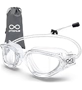 Otionus Swim Goggles, Adult Comfortable Swimming Goggles Bungee Strap No Hair Pulling Anti-fog An...