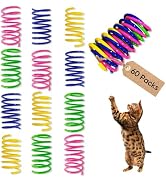 AGYM Cat Springs Toys 60 Packs for Indoor Cats,Colorful & Durable Plastic Spring Coils Attract Ca...