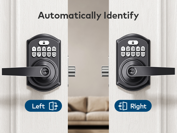 Automatically detects left- or right-handed doors