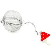 Cute Tea Infuser, Mushroom Pendant Tea Ball Tea Filter Cute Stainless Steel Ball Mesh Strainer fo...