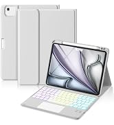 Hamile for iPad Air 11 Inch Case with Keyboard M3/M2 - Multi-Touch Trackpad, 7 Colors Backlit, Ma...