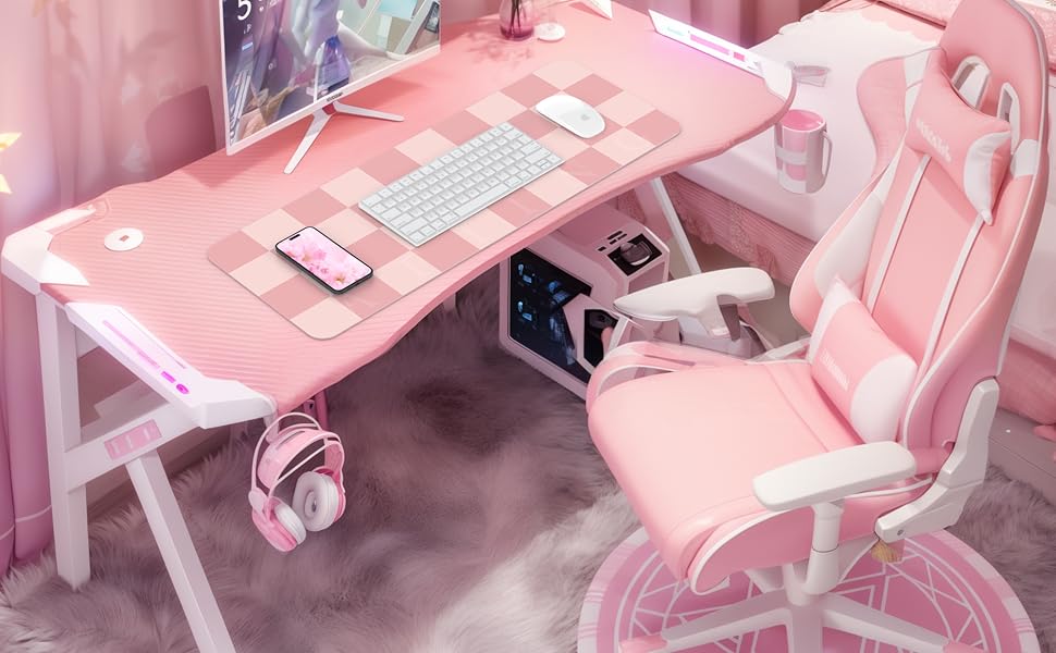 pink desk mat