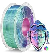 JAYO Silk PLA Filament 1.75mm Tri-Colors Blue Green Purple, Coextrusion Triple Colors 3D Printer ...