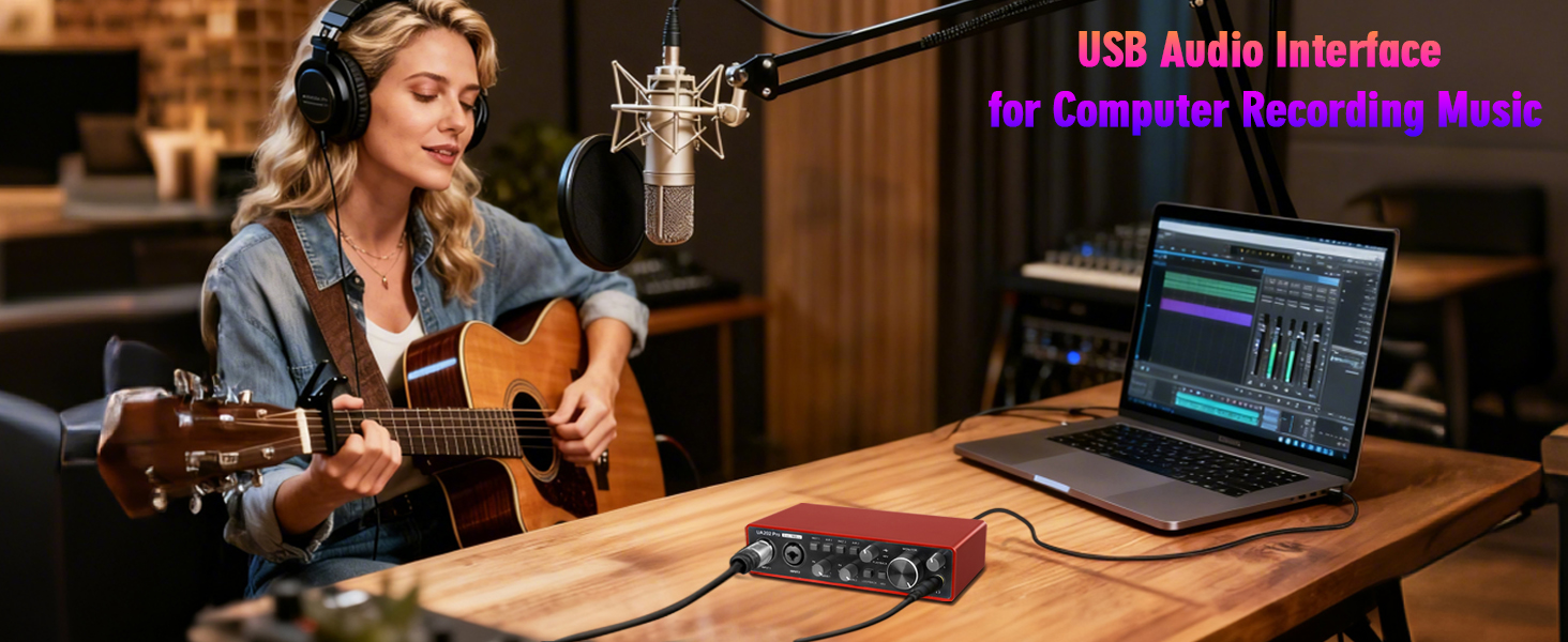 USB Audio Interface for Computer Recording Music