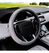 Magnelex Microfiber Leather Steering Wheel Cover – Gray. Heat Resistant Anti-Slip Car Wheel Wrap ...
