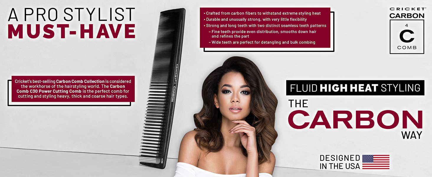 A Pro-Stylist Must Have Comb Fluid High Heat Styling The Carbon Way C30 Carbon Power Comb