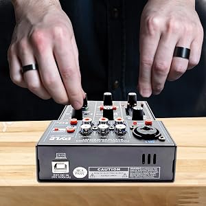 Professional Wireless DJ Audio Mixer - 3-Channel Bluetooth DJ Controller Sound Mixer w/USB Audio