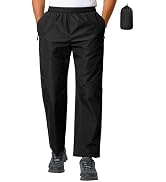 UIQUR Mens Waterproof Pants Rain Over Pant, Lightweight Packable Outdoor Pants for Hiking, Fishing