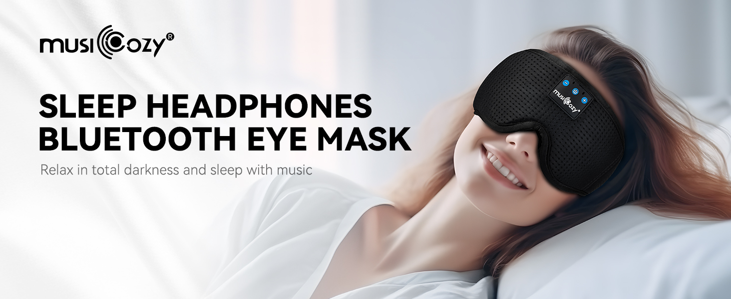 sleep headphones bluetooth sleep eye mask headphones headband for side sleepers cool gadgets gift