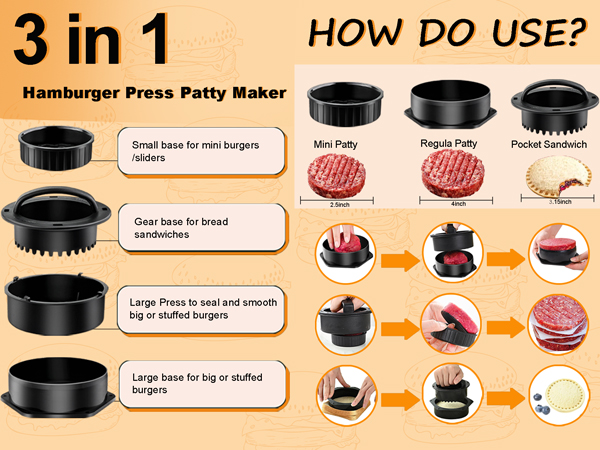 Burger Press Patty Maker griddle spatula set griddle kit griddle tools griddle accessories