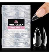 UNA GELLA Stiletto Gel x Nail Tips Full Cover 312Pcs No C Curve Stiletto Nail Tips Pre-buff Press...
