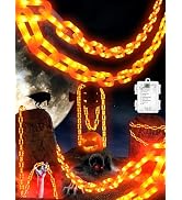 Battery Halloween Chain Lights, 10 FT 160 LED Orange Light-Up Plastic Timer | 8 Modes Battery Ope...