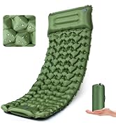 Yewkoisl Ultralight Air Pad: 1.9lbs Camping Mattress with Pillow & Foot Pump - 4" Thick with One-...