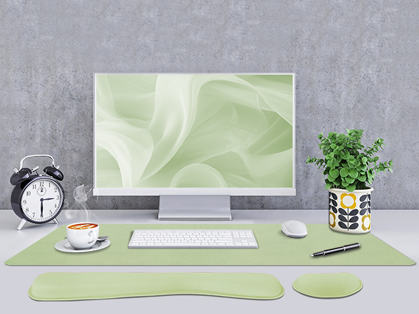 leather desk pad green