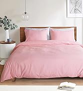 Mejoroom Blush Pink Duvet Cover Queen Size – Queen Duvet Cover Set - Soft and Breathable Comforte...