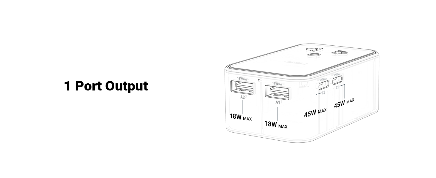 45W Universal Travel Adapter
