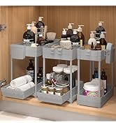 Sevenblue 3 Pack Under Sink Organizers, 2-Tier Multi-Use Kitchen and Bathroom Organizers and Stor...