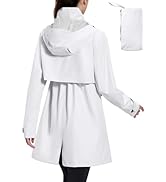 baleaf Women's Long Rain Coat Packable Waterproof Windbreaker Lightweight Cycling Jacket with Hood