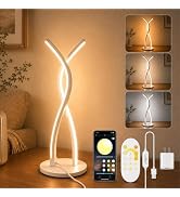 MORIACC Modern LED Table Lamp, App & Remote Control Bedside Lamp, 5 Color Temperatures 3500K-6500...