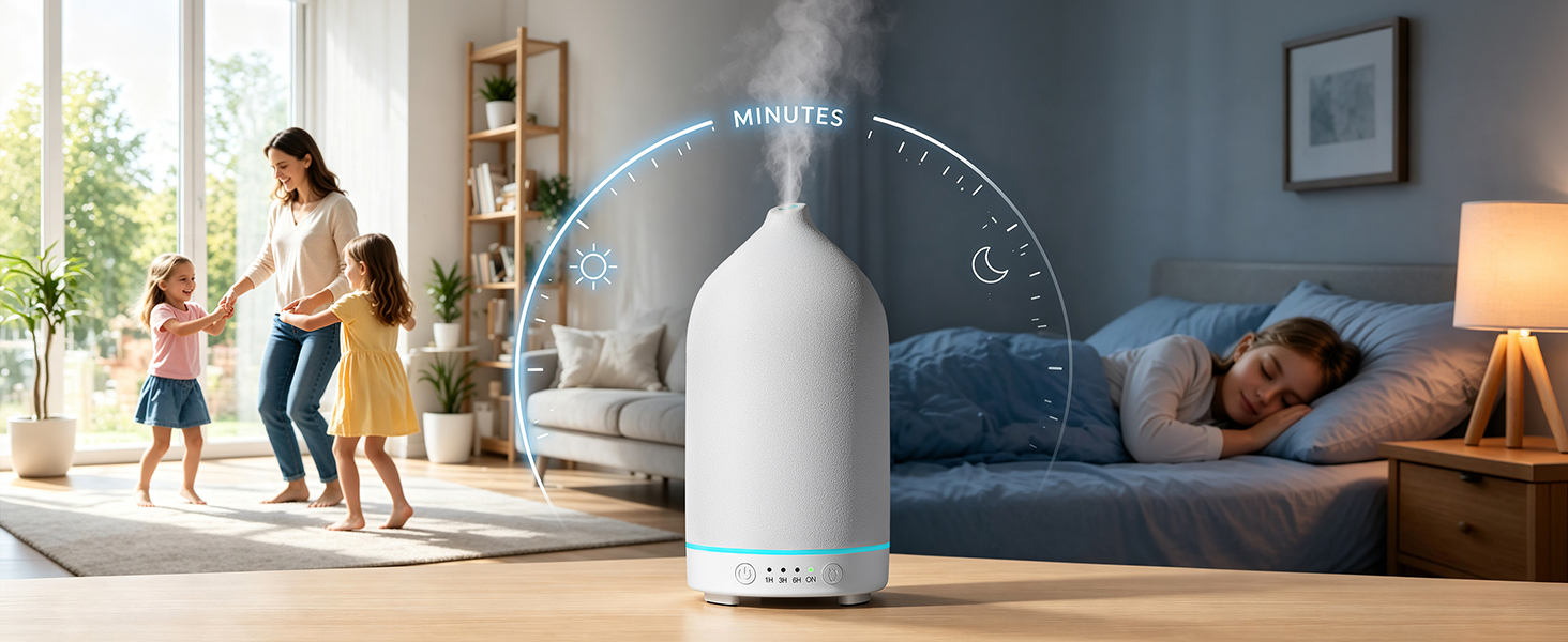 Gooamp 200ML Ceramic Essential Oil Diffuser for Home