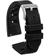 watchdives Rubber Waffle Watch Band, Fast Release Soft Rubber Watch Strap Waterproof Replacement ...