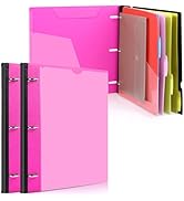 WOT I Telescoping Project Organizer 2PCS, Refillable 3 Ring Binder Pocket Folder with Customized ...