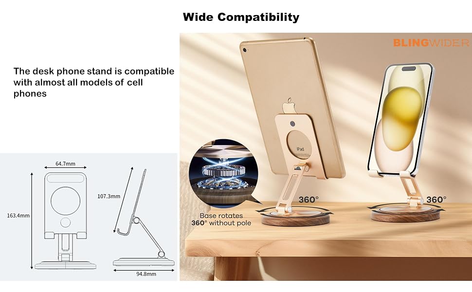 Wide compatibility cell phone holder