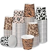 RUSPEPA 3 oz Bathroom Cups, Kids Disposable Paper Cups - 100 Pack Set Leopard Design Printed - Mi...
