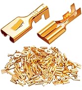 Twidec/100PCS 7.8mm Female Spade Connector Quick Splice Crimp Terminals Non Insulated Wire Connec...