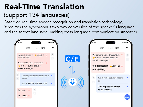 Real-Time Translation (Support 134 languages)