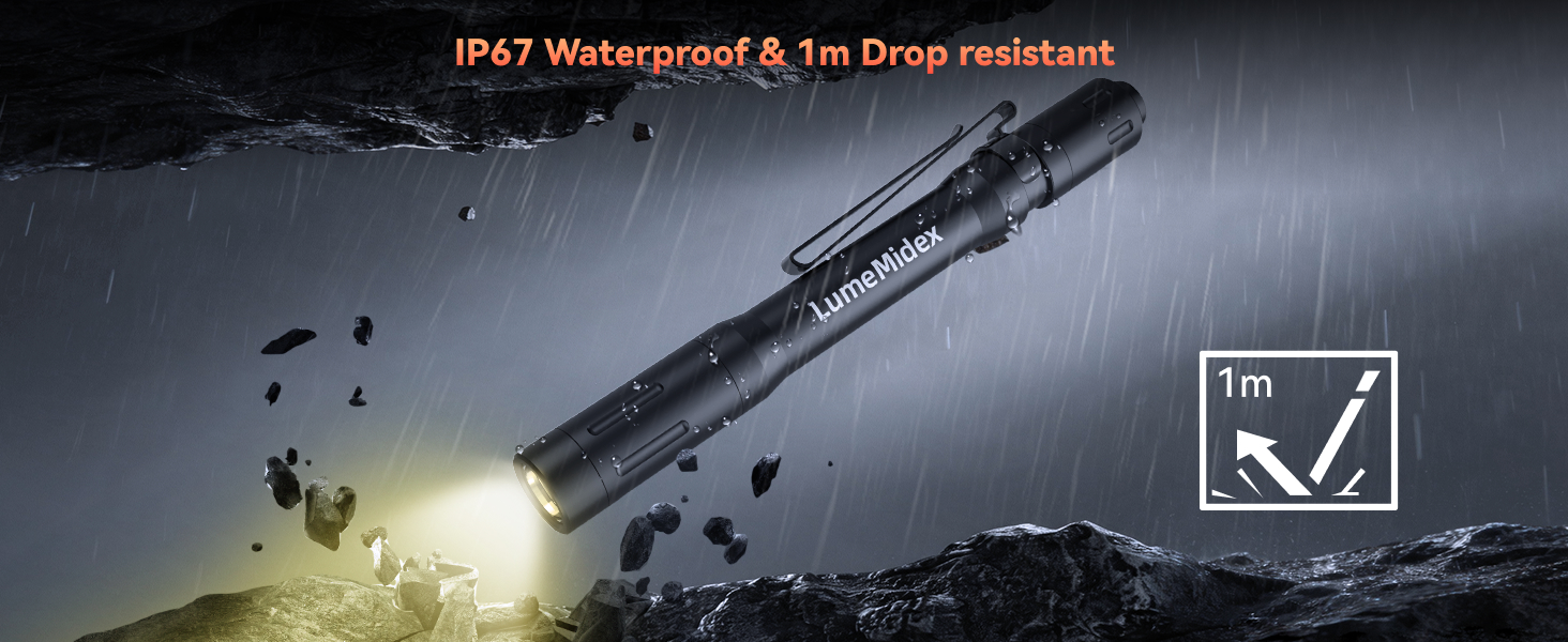 Pen Light, Pocket EDC Flashlight, Rechargeable, LED Pen Flashlight, Waterproof Flash Light