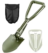 PLACHIDAY Digging Shovel - 24'' Lightweight Folding Shovel High Carbon Steel Portable Digging Tro...