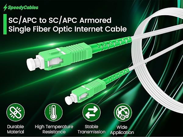 sc/apc to sc/apc;armored fiber patch cable;fiber optic cable;fiber optic internet cable