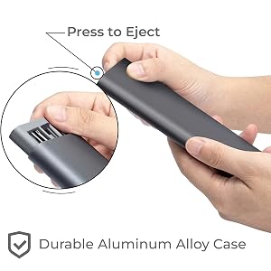 HowFixit precision screwdriver set with compact sliding aluminum case and press-to-eject design
