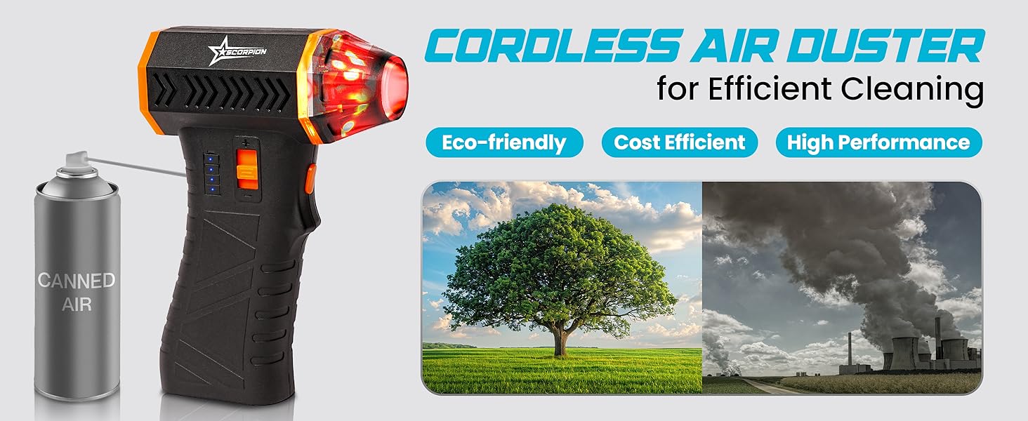 compressed air duster electric air duster portable air blower with led light air duster for pc