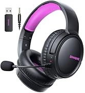 BINNUNE Wireless Gaming Headset — 2.4GHz Low-Latency USB Dongle + Bluetooth, 50mm Drivers 7.1 Sur...