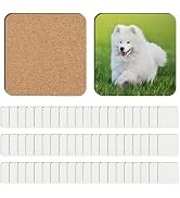 60 Pack Sublimation Coasters Blanks Cork Back MDF Sublimation Blanks Bulk MDF Subliamtion Product...