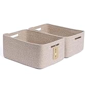 MiniArk Large Storage Baskets for Shelves, Closet Organizers Bins for Clothes Blanket Towels, Bab...