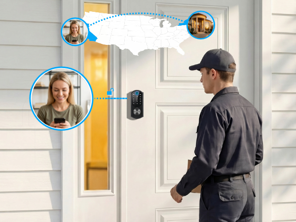 Keyless Entry System with Fob Cards and Backup Keys for Home