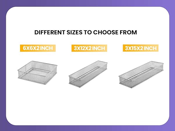 different sizes