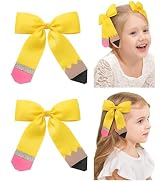 Hair Bows for Girls doboi 2PCS 4.5"Baby Hair Clips Pencil Ribbon Hair Accessories Hair Bow Alliga...