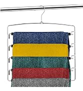 5 Tier Pant Hanger Non Slip with Foam 3 Pack…