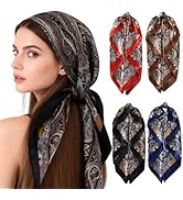 upeilxd 35” Hair Scarf for Women Satin Hair Scarves Silk Bandanas Scarf Headscarf Hair Wrapping a...